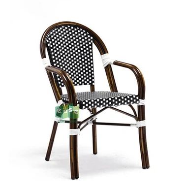 Āra Bistro krēsli Melnbalts rotangpalmas